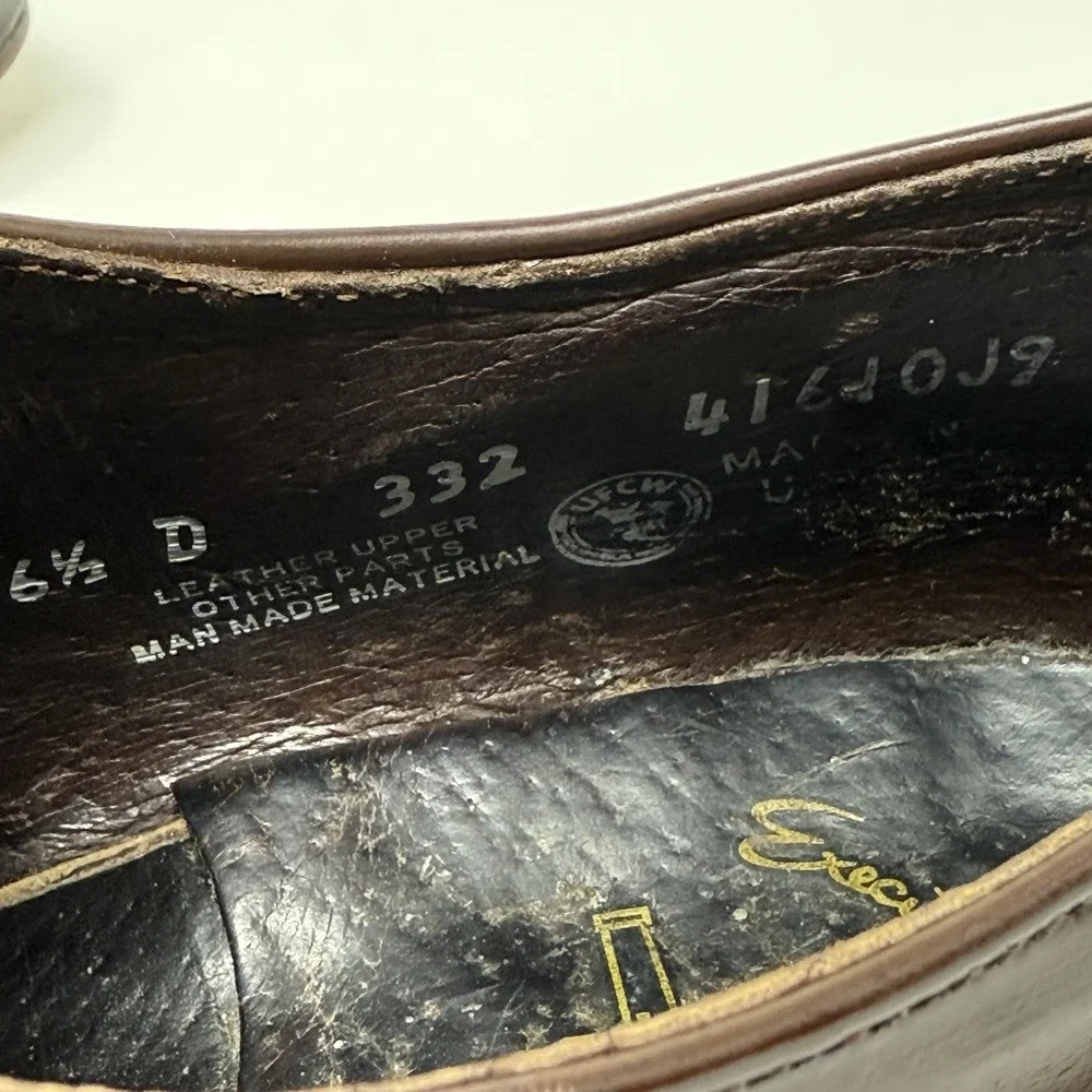 Vintage O'Sullivan Executive Imperials Mens Leather Oxford Size 6.5D Brown USA‎